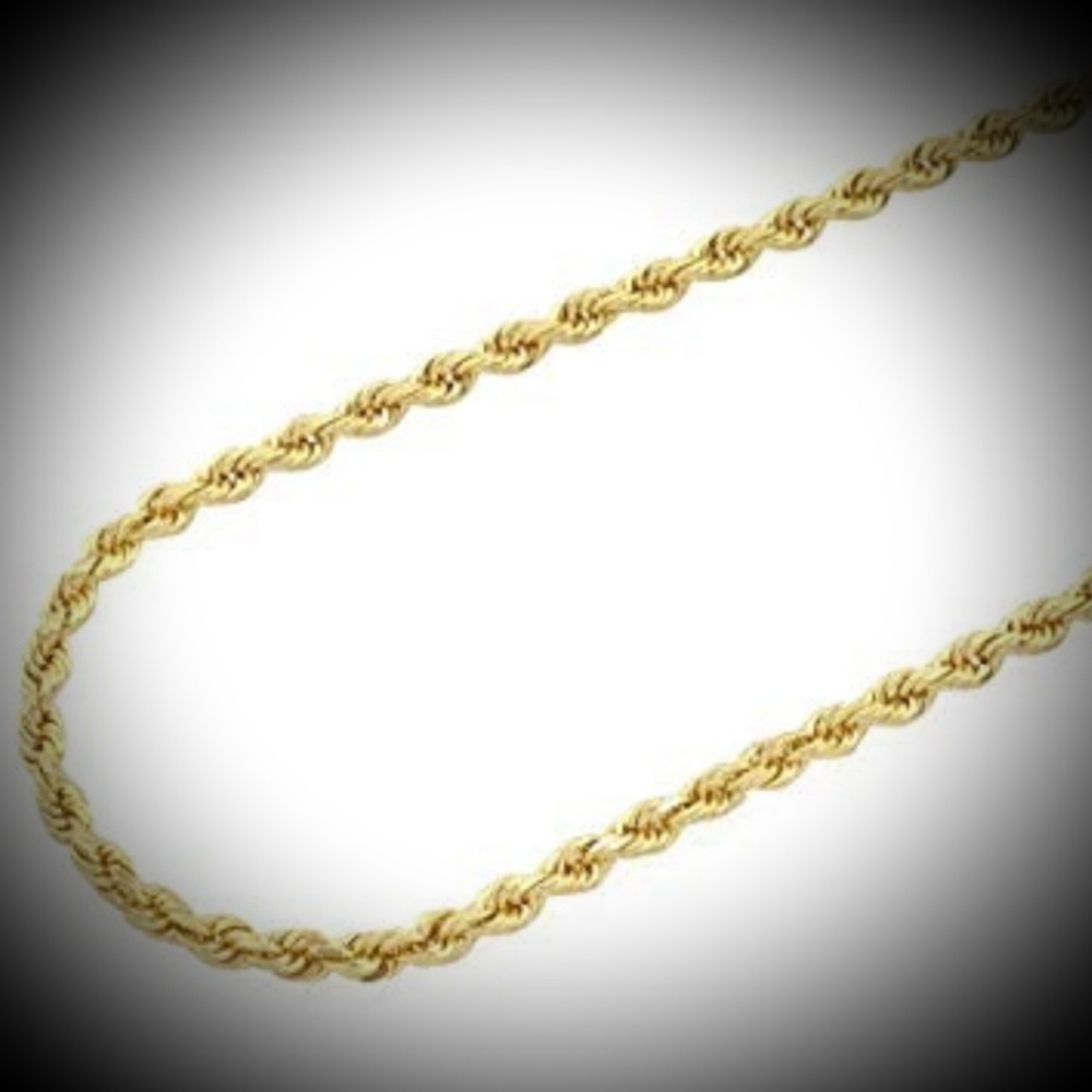 Gold Plated Rope Men's Necklace - Picture 2 of 4